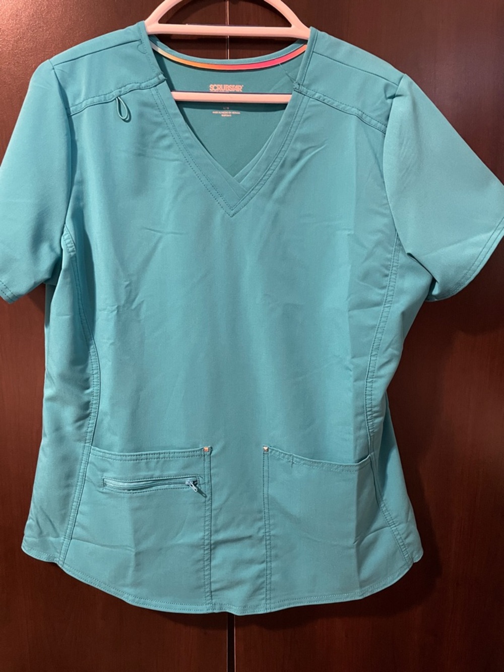 Scrubstar Women's V-Neck Scrub Top in Aqua Teal